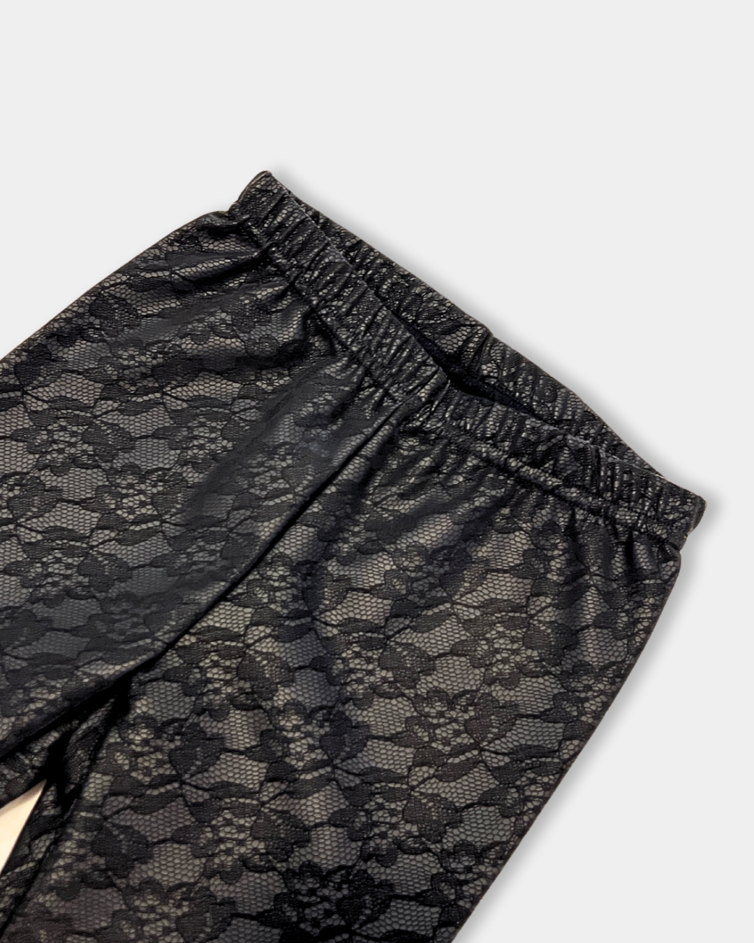 girls black vegan leather leggings, girls lace overlay leggings, kids faux leather leggings, boutique leggings for girls, girls fall leggings, girls fashion pants, floral leather look leggings, Expressions Boutique NY kids, stylish girls leggings, chic kids fashion