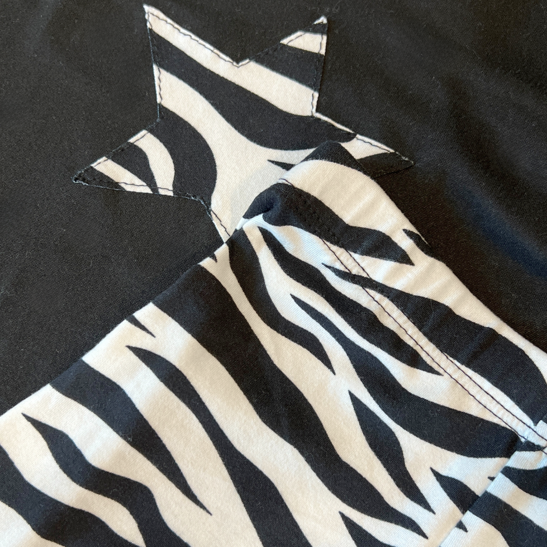 Black Racerback Crop with Zebra Star on Front