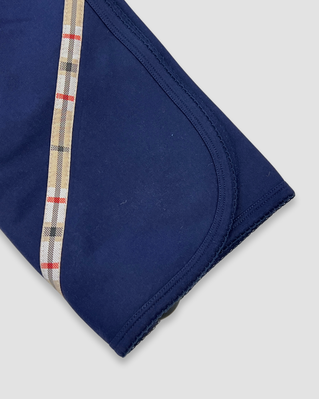 boutique baby boy navy set Expressions Boutique NY, plaid trim newborn outfit, 3 piece cotton baby gift set, navy and beige baby clothing, classic baby take home outfit