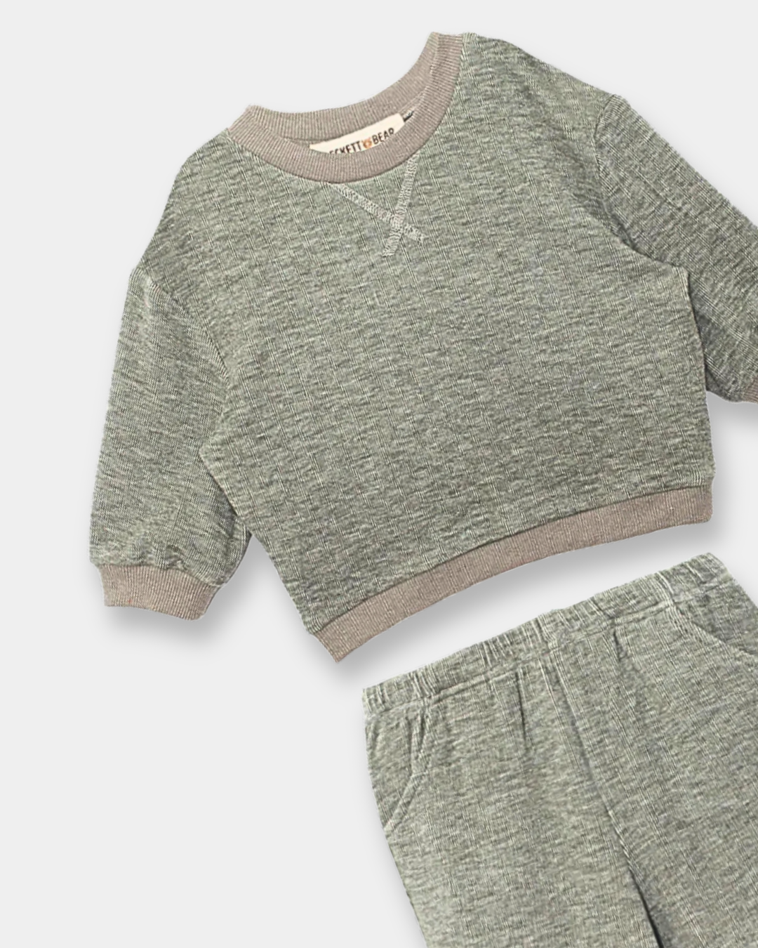 Miles pant set, kids jogger set, toddler jogger outfit, boutique kids loungewear, heathered knit kids set, unisex kids pant set, baby jogger set, toddler matching outfit, boutique toddler clothing, everyday kids outfit, back to school, school outfits, pre-k clothing