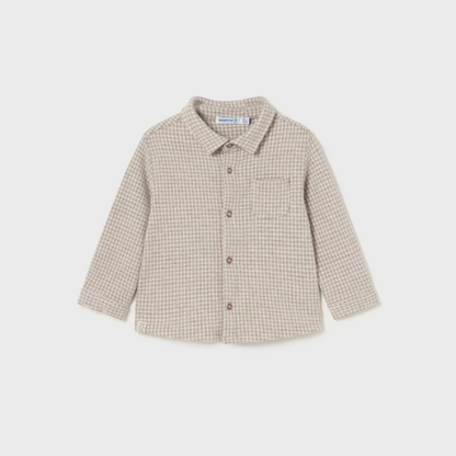 2pc Mocha Checkered Button Up w Pant