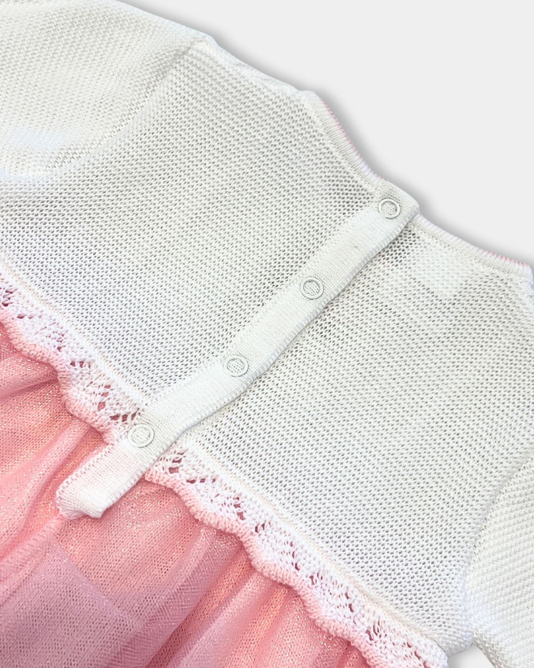 baby girl party dress, knit and tulle baby dress, boutique toddler dress, pink tulle dress baby girl, white knit dress with flowers, boutique baby girl clothing, Expressions Boutique NY, Woodbury baby boutique, special occasion baby dress, baby shower gift dress, toddler holiday dress, baby girl knit and tulle outfit