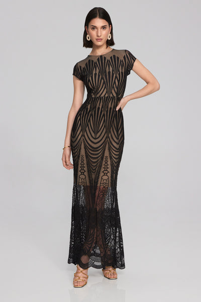 Beige w Black Lace Overlay – Expressions Boutique NY