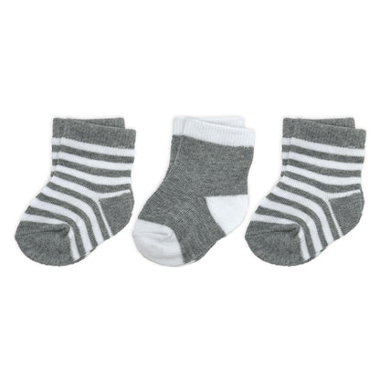 baby crew socks 3 pack, striped baby socks set, cotton baby socks boys girls, unisex baby sock gift set, newborn crew sock pack, boutique baby socks neutral, pink baby socks girl set, blue baby socks boy set, grey striped baby socks, cozy infant crew socks