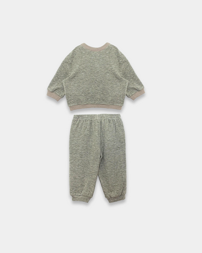 Miles pant set, kids jogger set, toddler jogger outfit, boutique kids loungewear, heathered knit kids set, unisex kids pant set, baby jogger set, toddler matching outfit, boutique toddler clothing, everyday kids outfit, back to school, school outfits, pre-k clothing