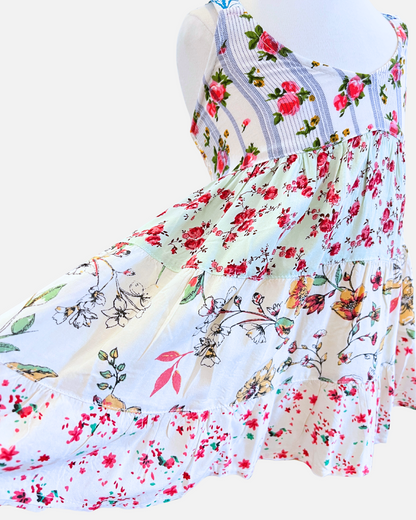 V Front Patchwork Dress
