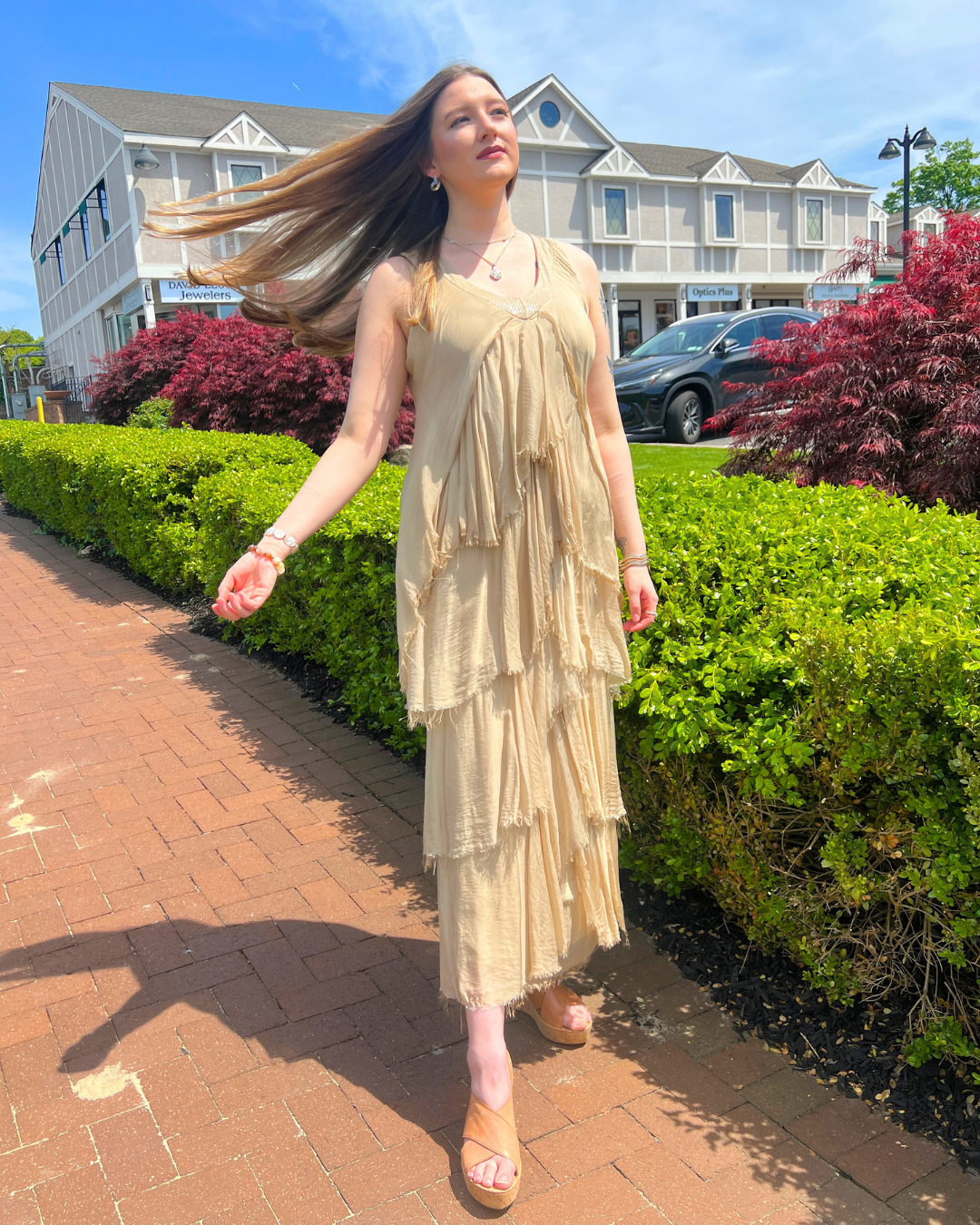 deep v sequin maxi dress Sand Deep V Sequin Neck Sleeveless Maxi Dress L / 31402 25D