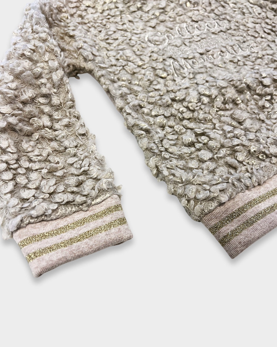  girls textured top, boucle sweater top, embroidered girls shirt, shimmer girls pullover, boutique girls clothing, cozy neutral top for girls, fall winter girls fashion