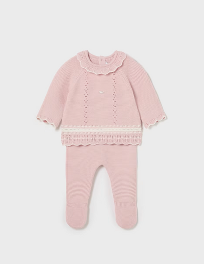 2pc Soft Pink Knit Pant set