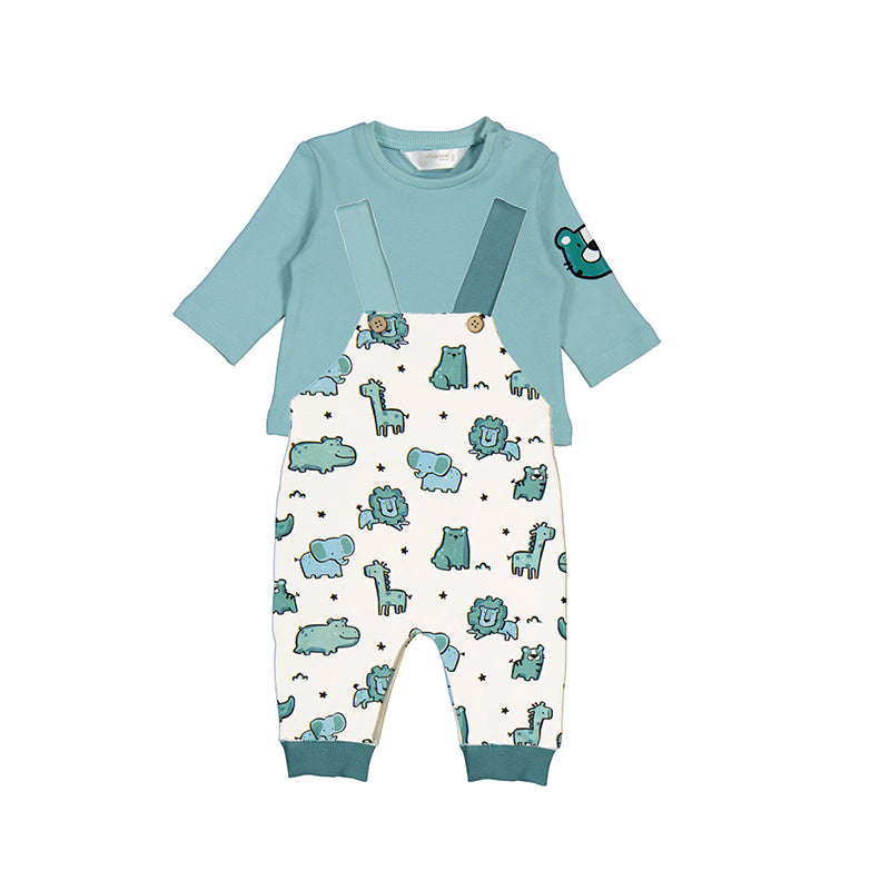 2pc Glaciar Blue Dino Onesie w LS shirt