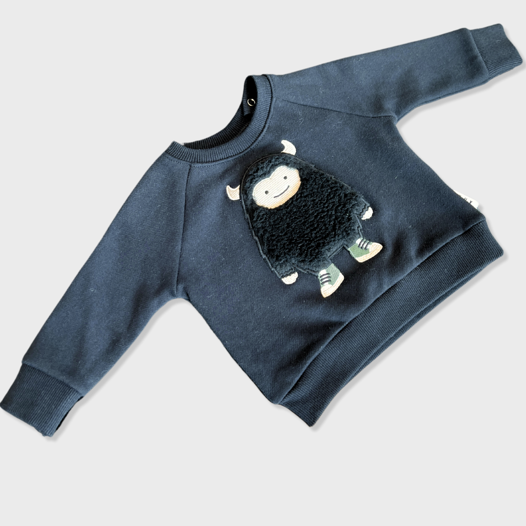 Black Furry Monster Sweatshirt