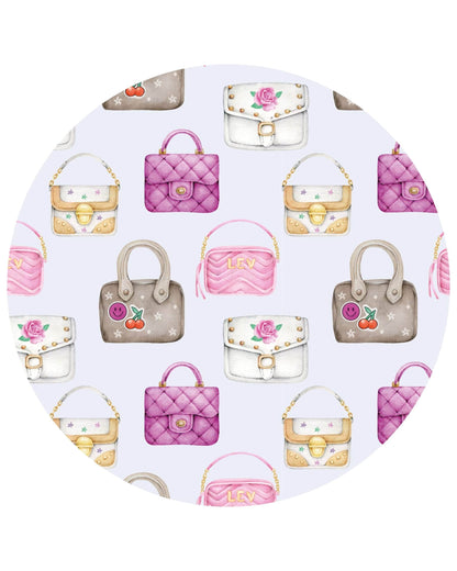 Pattern of various handbags on a white background