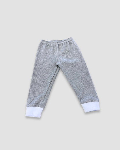 boutique baby boy lounge set Expressions Boutique NY, grey ribbed baby outfit, cotton two-piece pajama set, neutral baby clothes breathable cotton, soft toddler lounge wear comfy knit