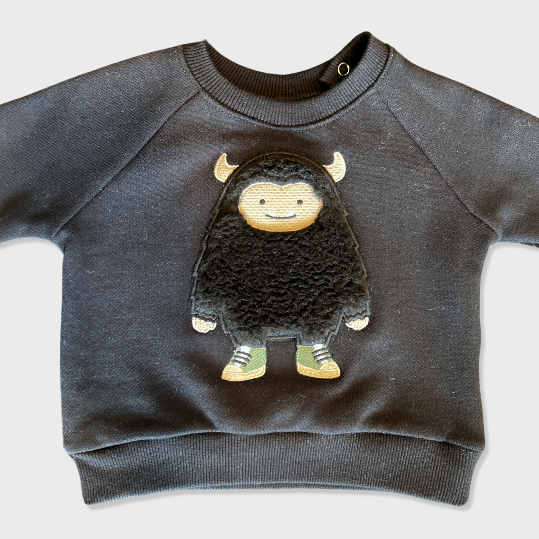 Black Furry Monster Sweatshirt