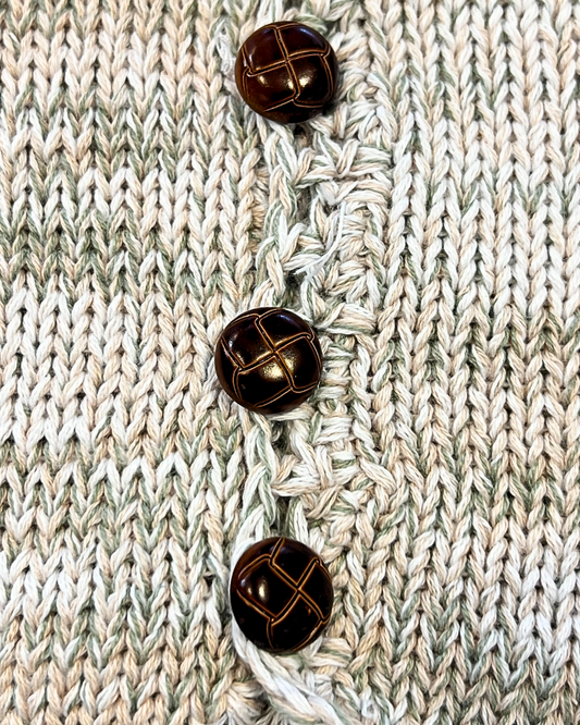 tan baby sweater set, green multi color baby sweater, baby knitwear boutique, newborn sweater and hat set, cotton baby knit outfit, faux leather button baby cardigan, heirloom baby shower gift, neutral baby clothes unisex, boutique baby clothes, soft cotton baby sweater set, luxury baby gift set, Expressions Boutique NY baby