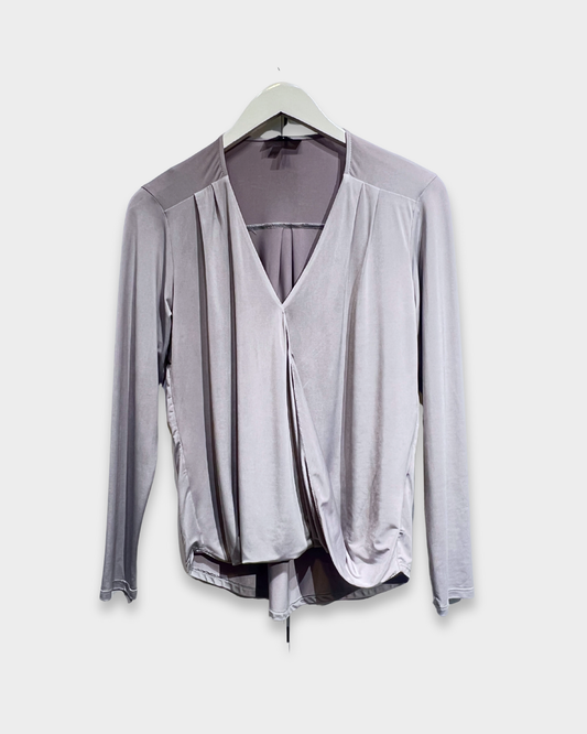 Silver V-Neck Top