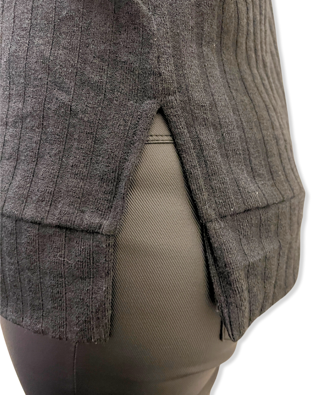 ribbed V-neck top Expressions Boutique NY, women’s long sleeve boutique top, chic rib knit pullover, soft fitted V-neck shirt, versatile winter top