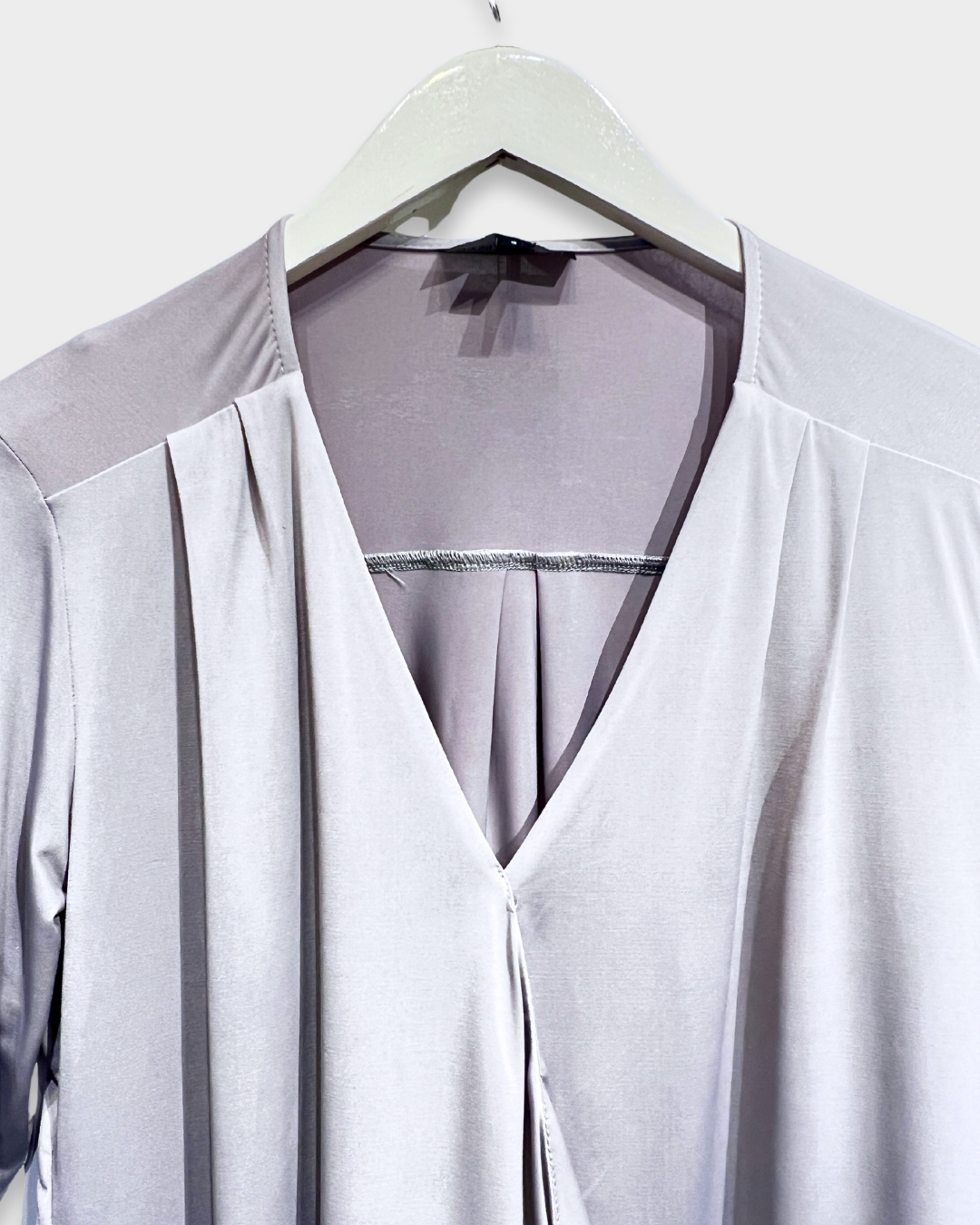 Silver V-Neck Top