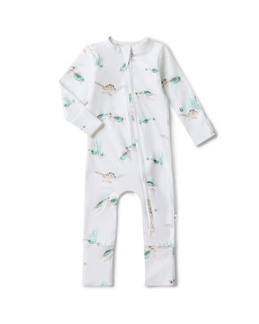 turtle baby footie, organic cotton baby sleeper, zip baby romper, ocean print baby outfit, boutique baby boy footie, eco friendly baby clothing, newborn turtle romper, infant zip one piece, soft cotton baby pajamas, baby shower gift sleeper
