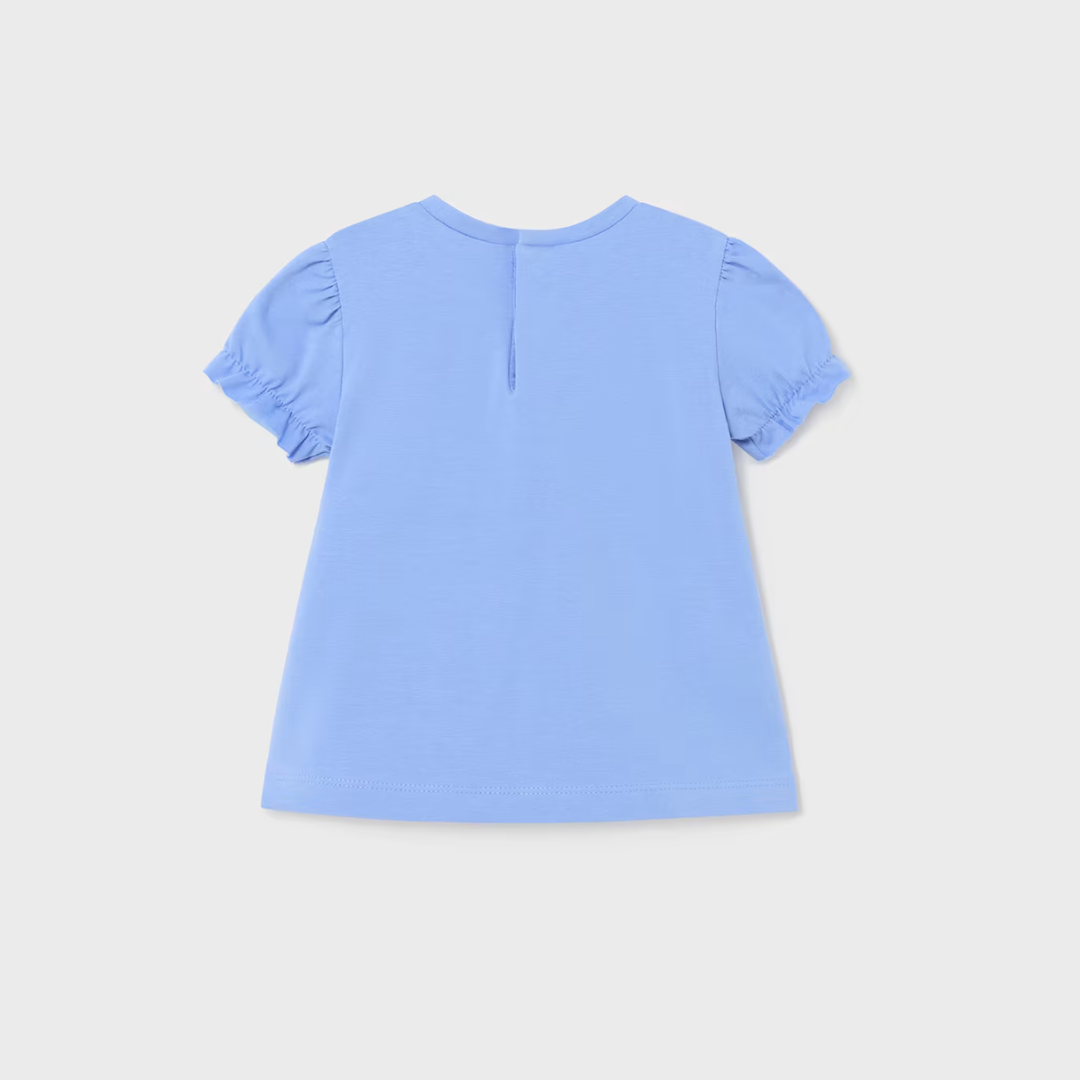 Periwinkle SS Cap sleeve Top w Embroidery