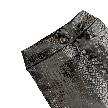 Black Faux Snake Leather Legging