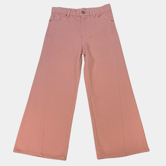 Pink Denim Wide Leg Pants