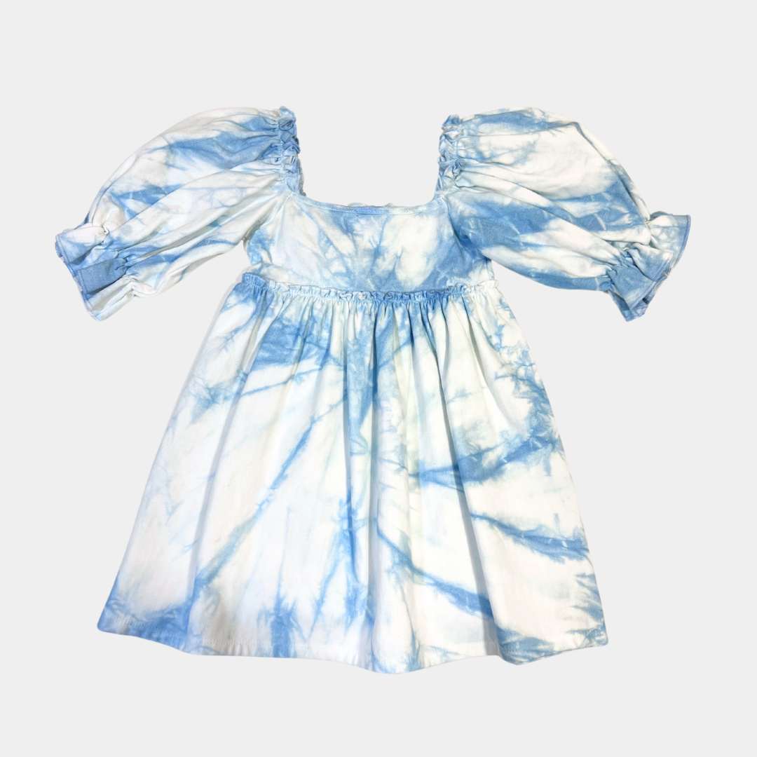 Blue Tie Dye Babydoll Dress