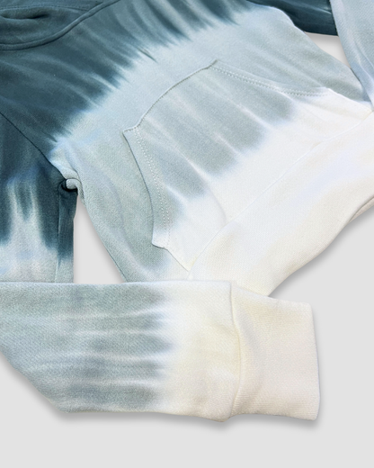 girls tie dye hoodie, ombre cropped sweatshirt, Expressions Boutique NY kids fashion, grey black white hoodie, trendy girls loungewear