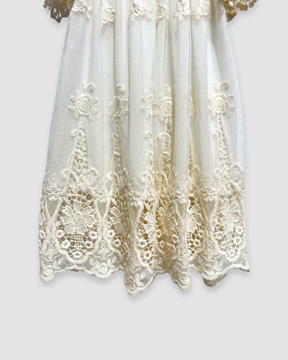 all lace christening dress Expressions Boutique NY, ivory lace baptism gown, embroidered lace baptism dress, baby girl christening outfit Woodbury NY, boutique christening wear Long Island, heirloom lace baptism gown