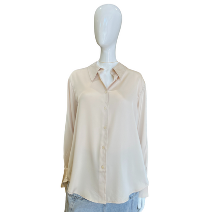 Champagne Satin Shirt Button up