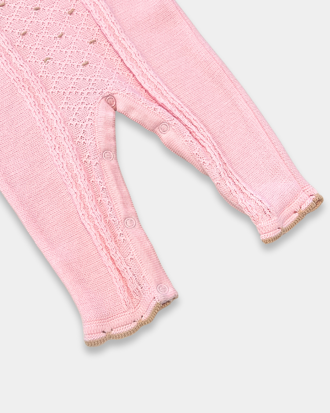 baby girl knit romper, pink knit romper with bow, boutique baby romper, lace front baby romper, baby girl special occasion outfit, knit romper newborn, boutique baby shower gift, elegant baby girl romper, toddler girl knit outfit, Expressions Boutique NY, Woodbury baby boutique, heirloom style baby romper