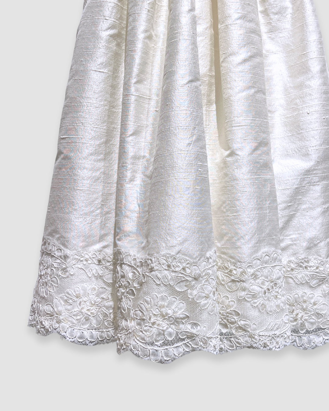 silk christening gown Expressions Boutique NY, lace and beaded baptism dress, pearl and sequin christening outfit, baby girl silk baptism gown Woodbury NY, boutique christening wear Long Island, heirloom silk lace gown