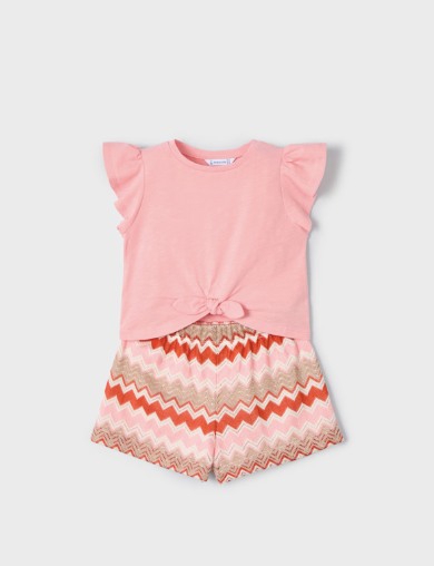 2pc Salmon Knit Short Set