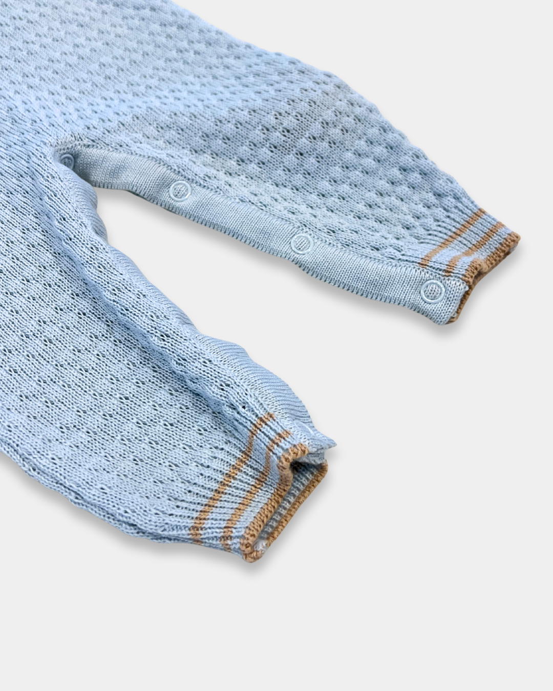 baby boy blue knit romper, light blue romper with bear, embroidered train baby outfit, boutique knit romper boy, baby boy heirloom clothing, baby shower gift blue romper, Expressions Boutique NY, Woodbury baby boutique, classic knit romper with appliqué, newborn knit romper boy, baby boy special occasion outfit, knit romper with embroidery