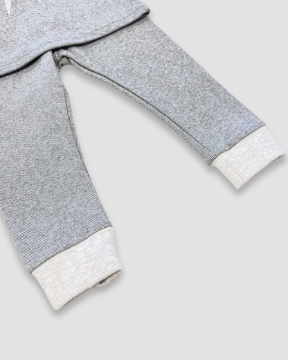 boutique baby boy outfit Expressions Boutique NY, grey lightning bolt two-piece set, ribbed cotton toddler outfit, cozy lounge set for kids, unisex baby clothes neutral grey soft cotton