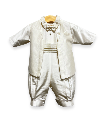 boys silk christening outfit Expressions Boutique NY, 100% silk baptism suit, white silk baby boy formal wear, christening jacket and pants set Woodbury NY, boutique boys baptism outfit Long Island, heirloom silk boys ensemble