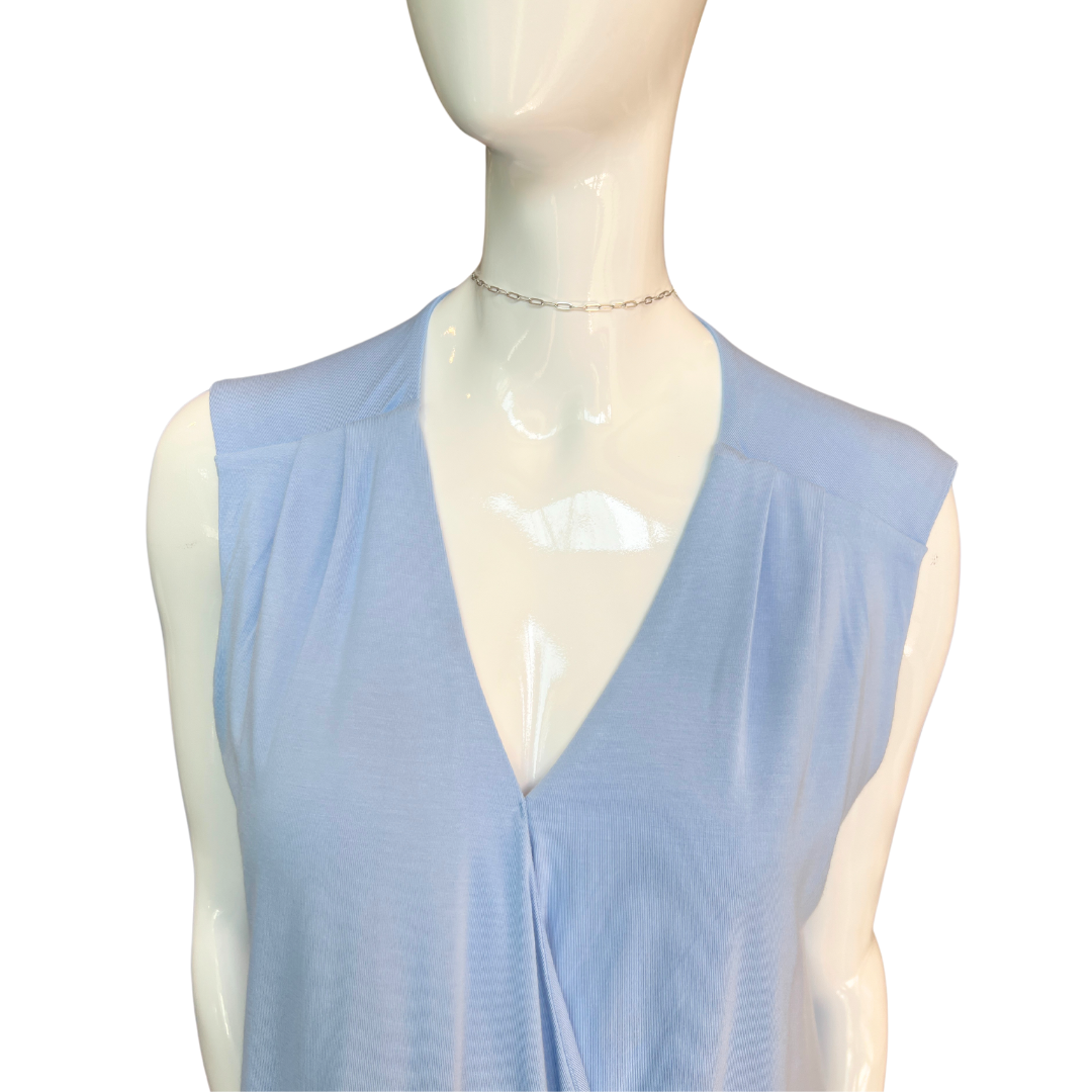 Sleeveless V Neck Surplice Top