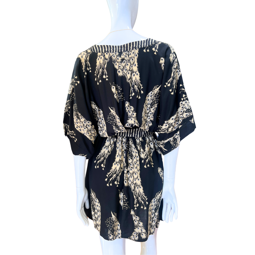 Kealani Black V-Neck Empire Dress