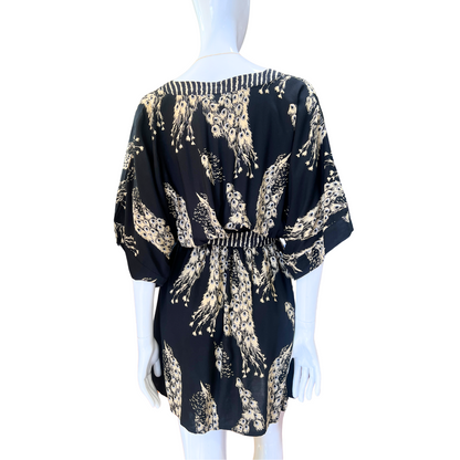 Kealani Black V-Neck Empire Dress