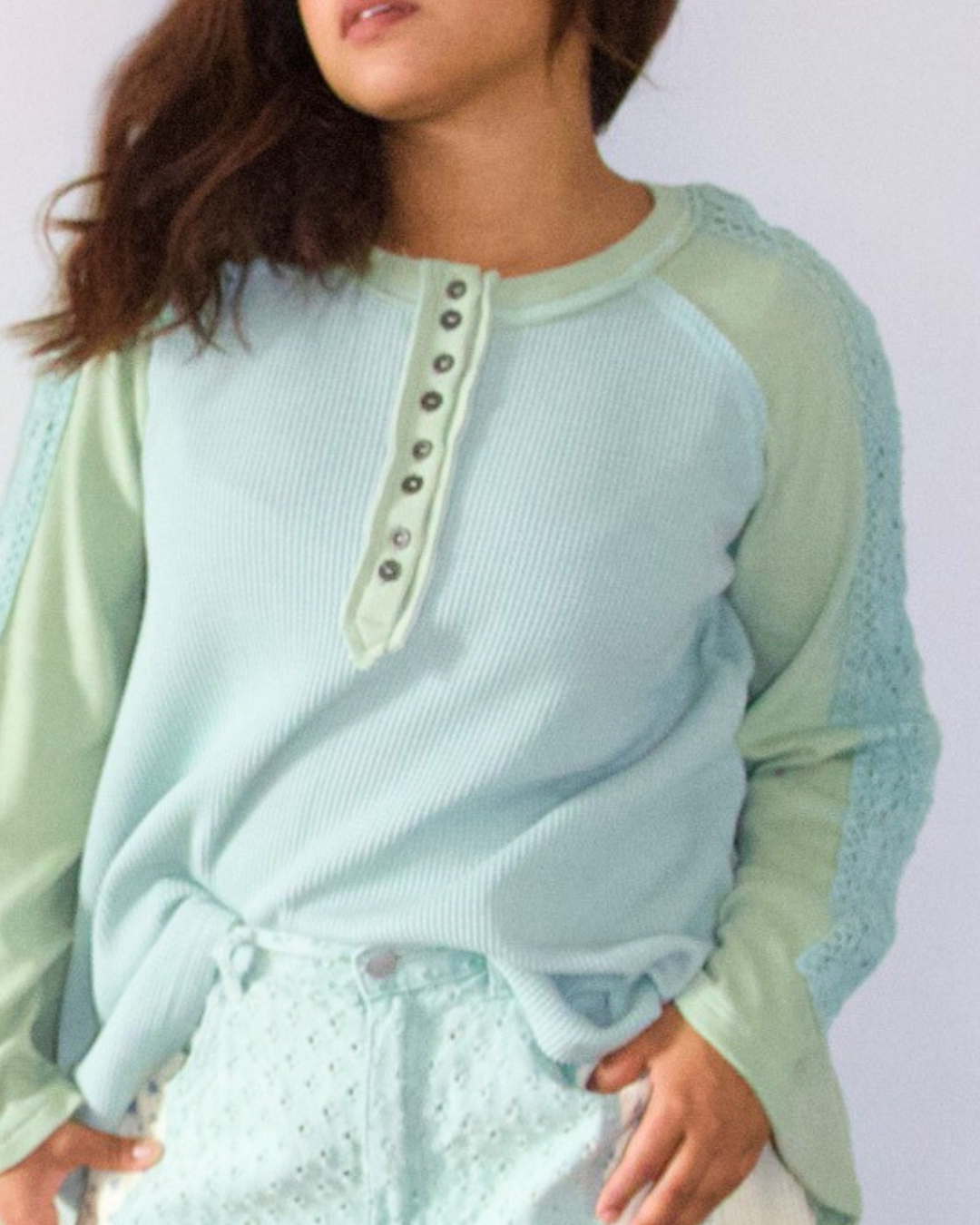 Seafoam Green Scoop Neck Top