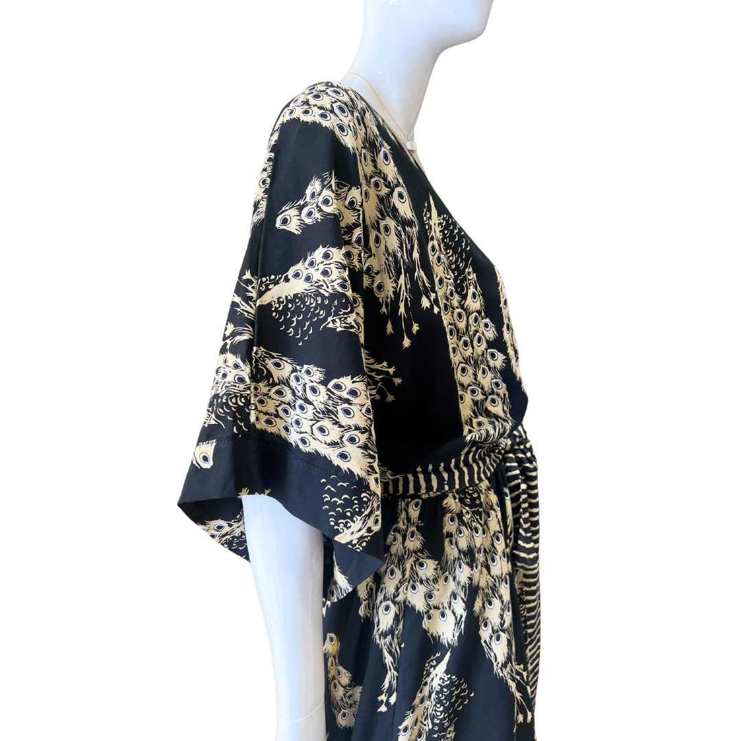 Kealani Black V-Neck Empire Dress