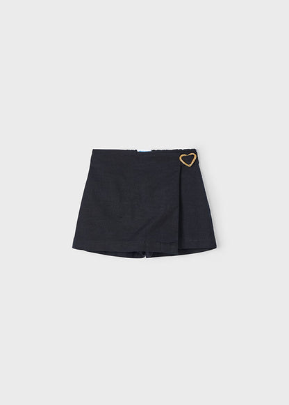 Black Skort w Heart Buckle