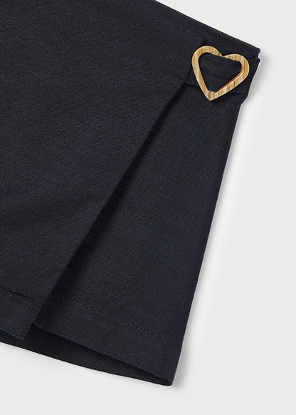 Black Skort w Heart Buckle