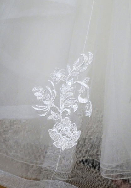 Ruffled Tulle Skirt with Lace & Beading Detail Dress