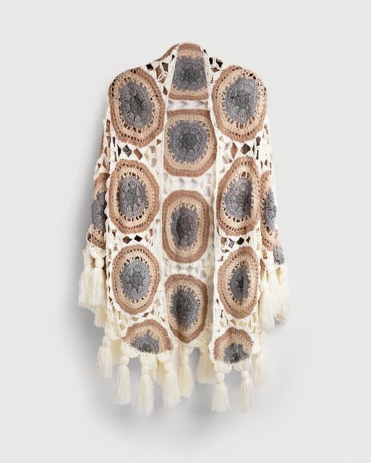 Ivory Multi Crocheted Sunshine Shawl