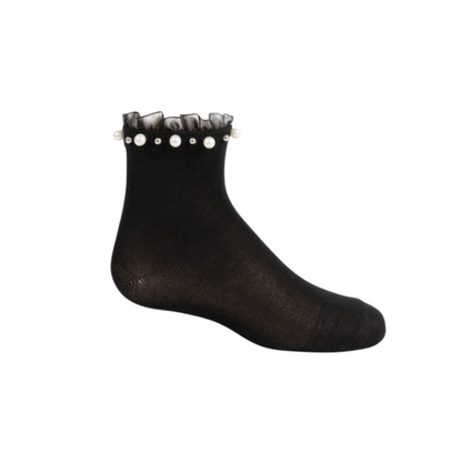 Pearl/Stud Ruffle Ankle