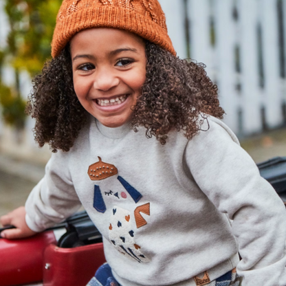 2pc Beige Shimmer Sweatshirt w Navy Pant