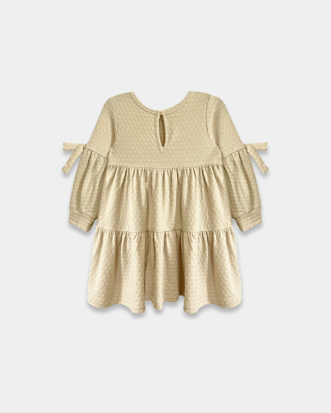 cinnamon sugar baby dress, toddler girl fall dress, boutique girls dress, neutral baby girl outfit, textured knit dress, long sleeve toddler dress, baby shower gift outfit, little girls holiday dress, boutique fall clothing, soft neutral girls fashion, back to school, pre-k clothing