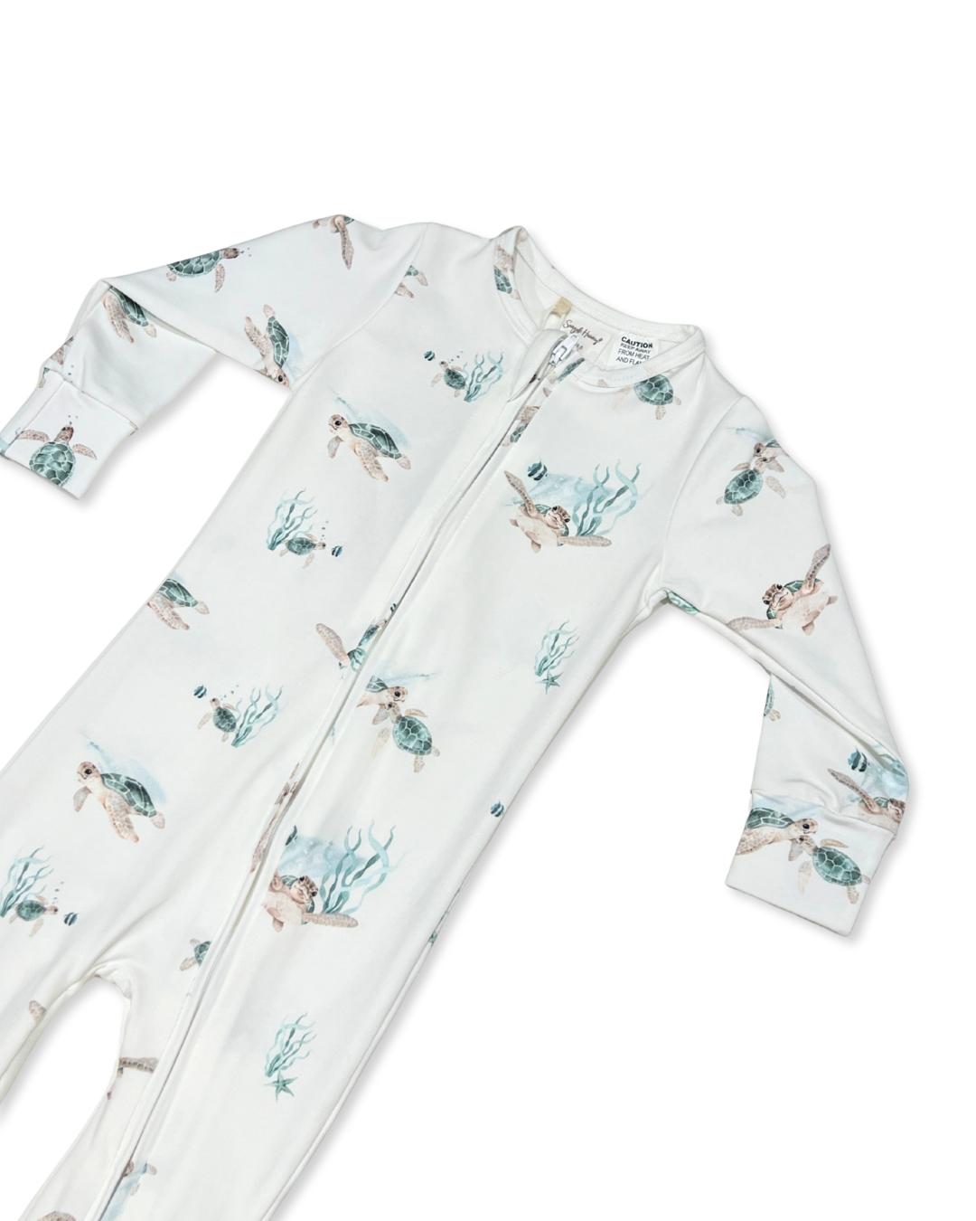 turtle baby footie, organic cotton baby sleeper, zip baby romper, ocean print baby outfit, boutique baby boy footie, eco friendly baby clothing, newborn turtle romper, infant zip one piece, soft cotton baby pajamas, baby shower gift sleeper