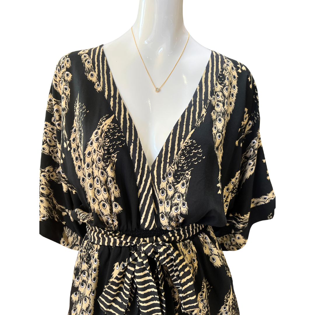 Kealani Black V-Neck Empire Dress